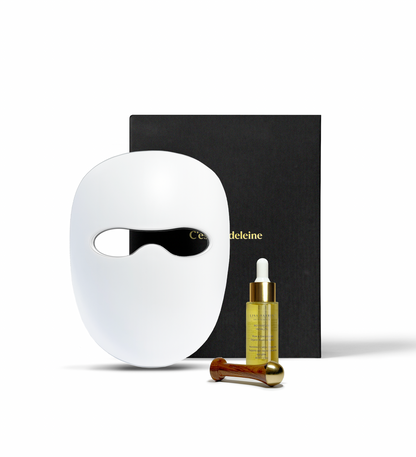 Lumière™ LED Mask + Bio-Essence Facial Oil with Ayurvedic Kansa wand