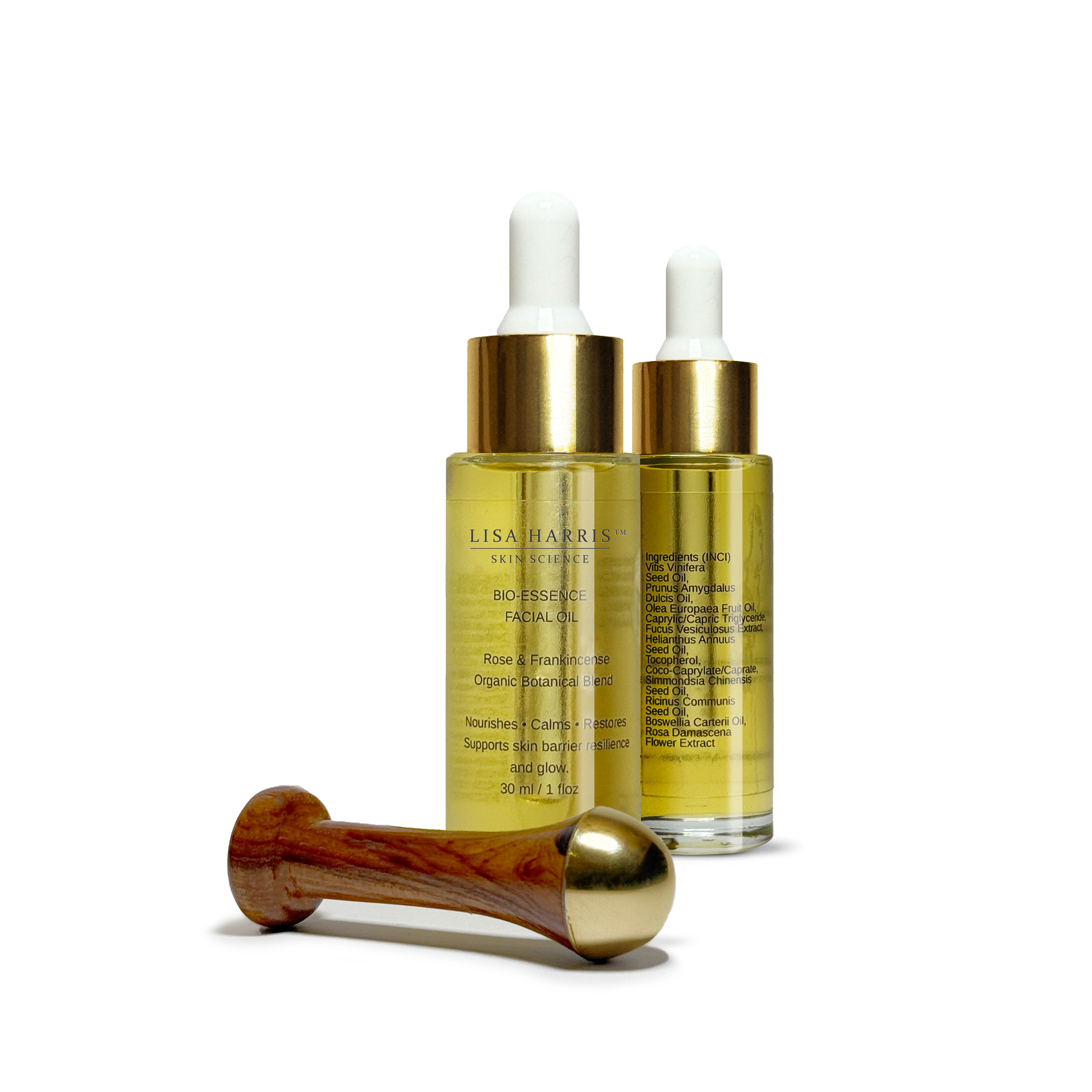 Lumière™ LED Mask + Bio-Essence Facial Oil with Ayurvedic Kansa wand